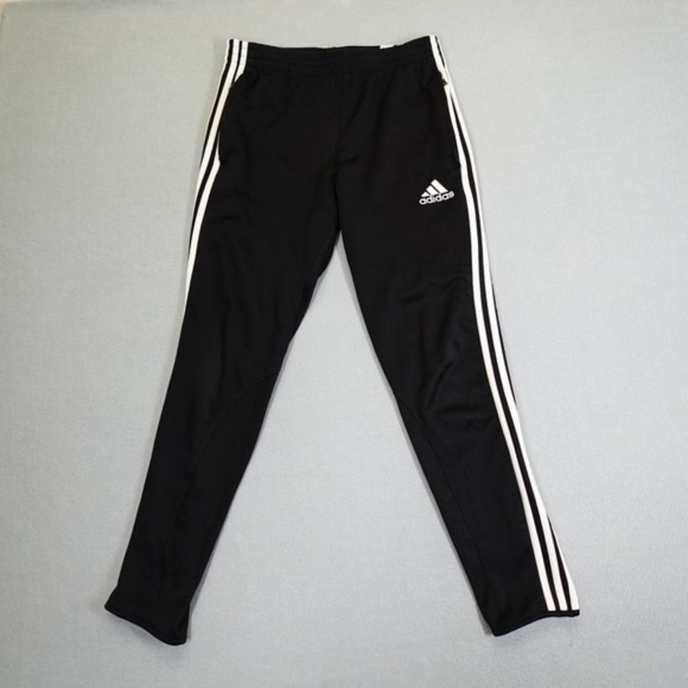 Adidas Track Pants Mens S Black ClimaCool 3-Stripe Athletic Activewear Joggers